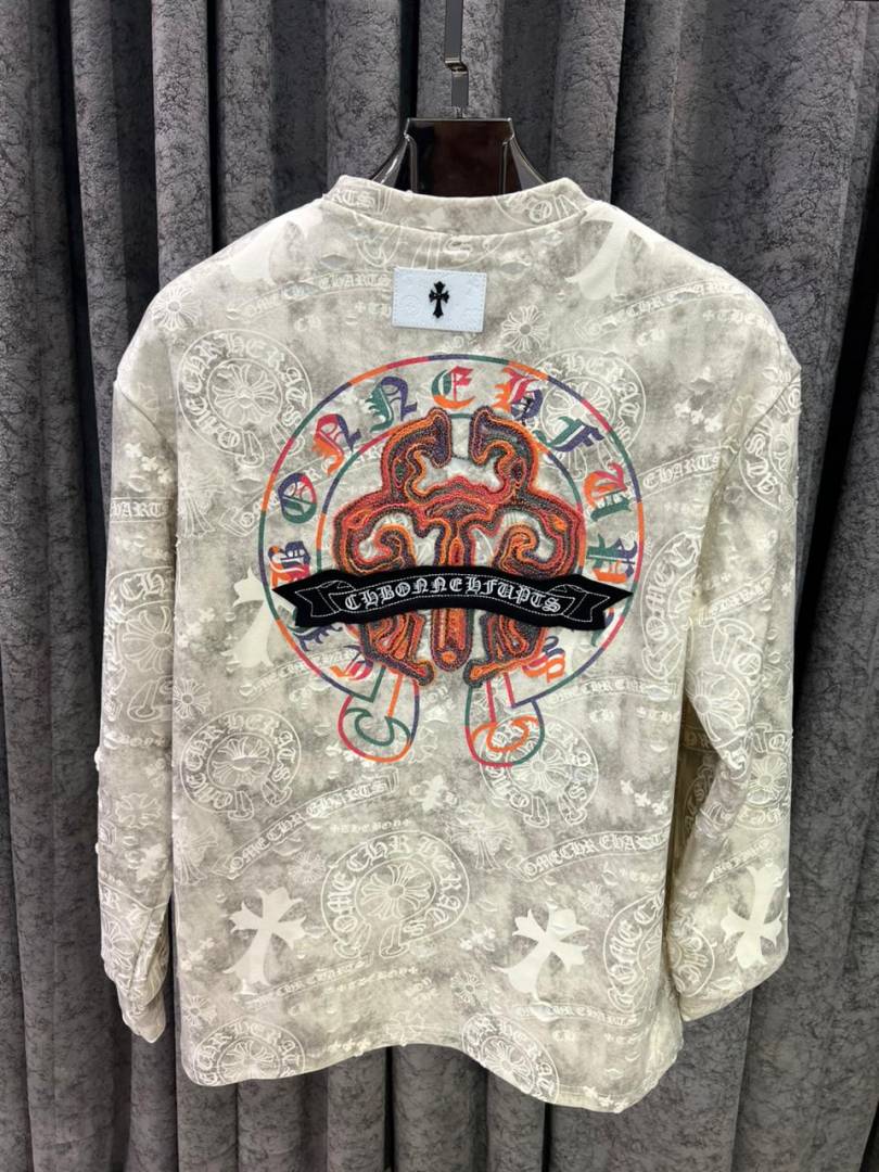 CHROME HEARTS IMPORTED SWEATSHIRT STORE ARTICLE CREAM AND GREY