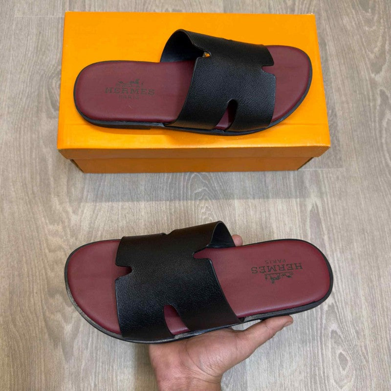 Hermes Izmir Premium Black Cherry Sandal