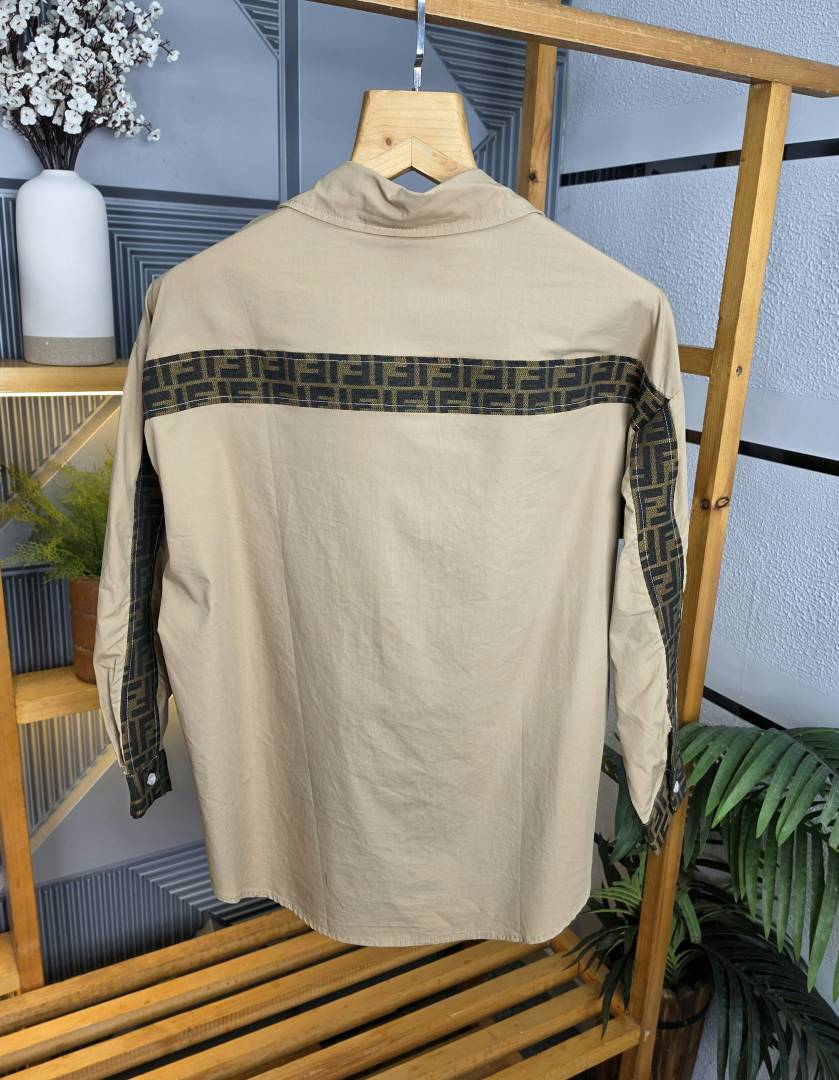 Fen Pocket Logo Shirt Coffee S120-CF