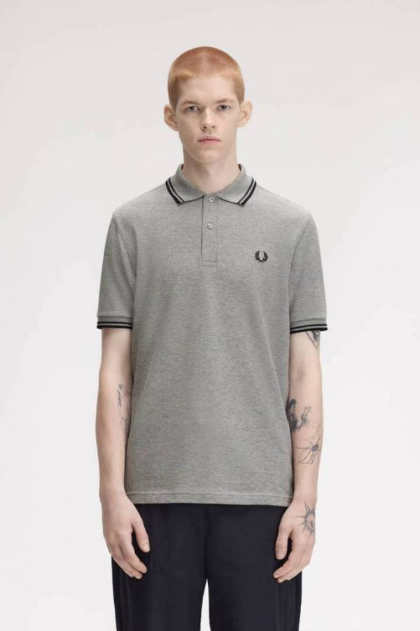 FRED PERRY IMPORTED STORE ARTICLEx POLO T-SHIRT GREY