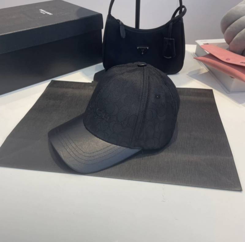 Coach_new_york_Monogram_Black_Logo_Premium_Unisex_Cap_With_Safety_Box