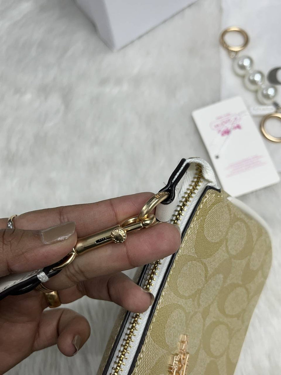 Coach Nolita AP-White With Original Box DustCover & Pearl charm
