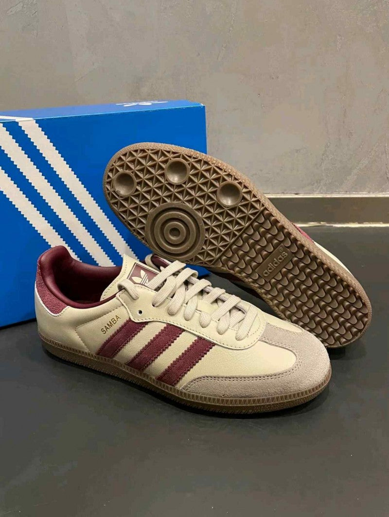Adidas Samba OG Putty Grey Maroon 1226