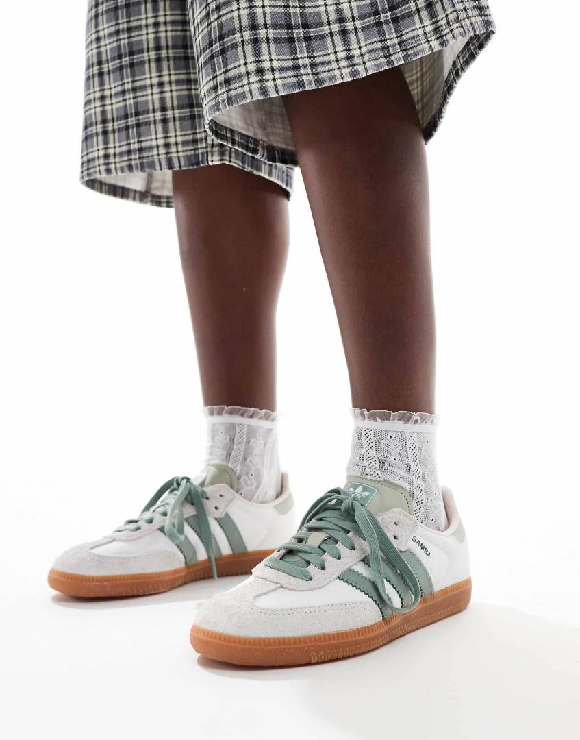 Adidas Samba Silver Green Suede Fix