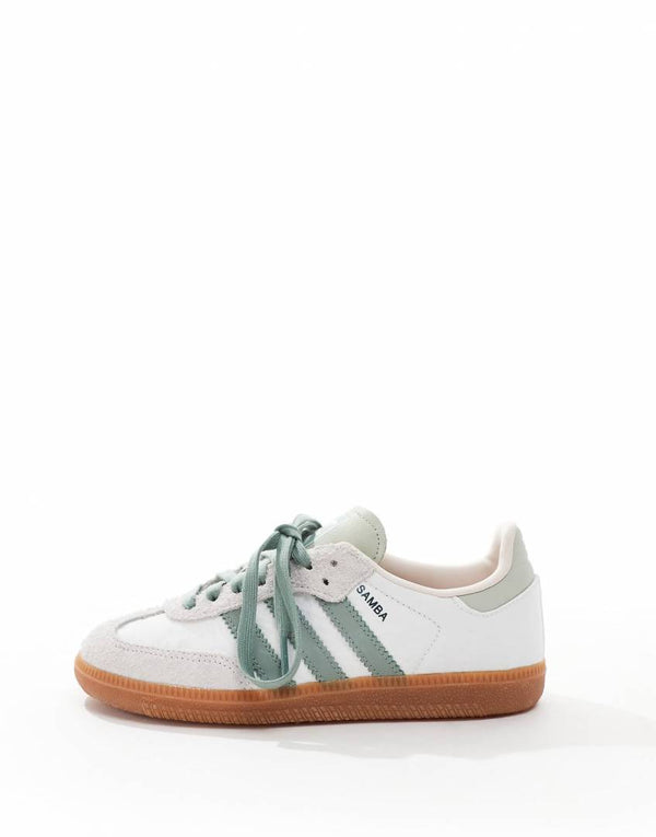 Adidas Samba Silver Green Suede Fix
