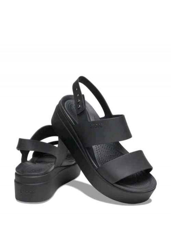 Crocs Black Brooklyn Low Wedge Sandals