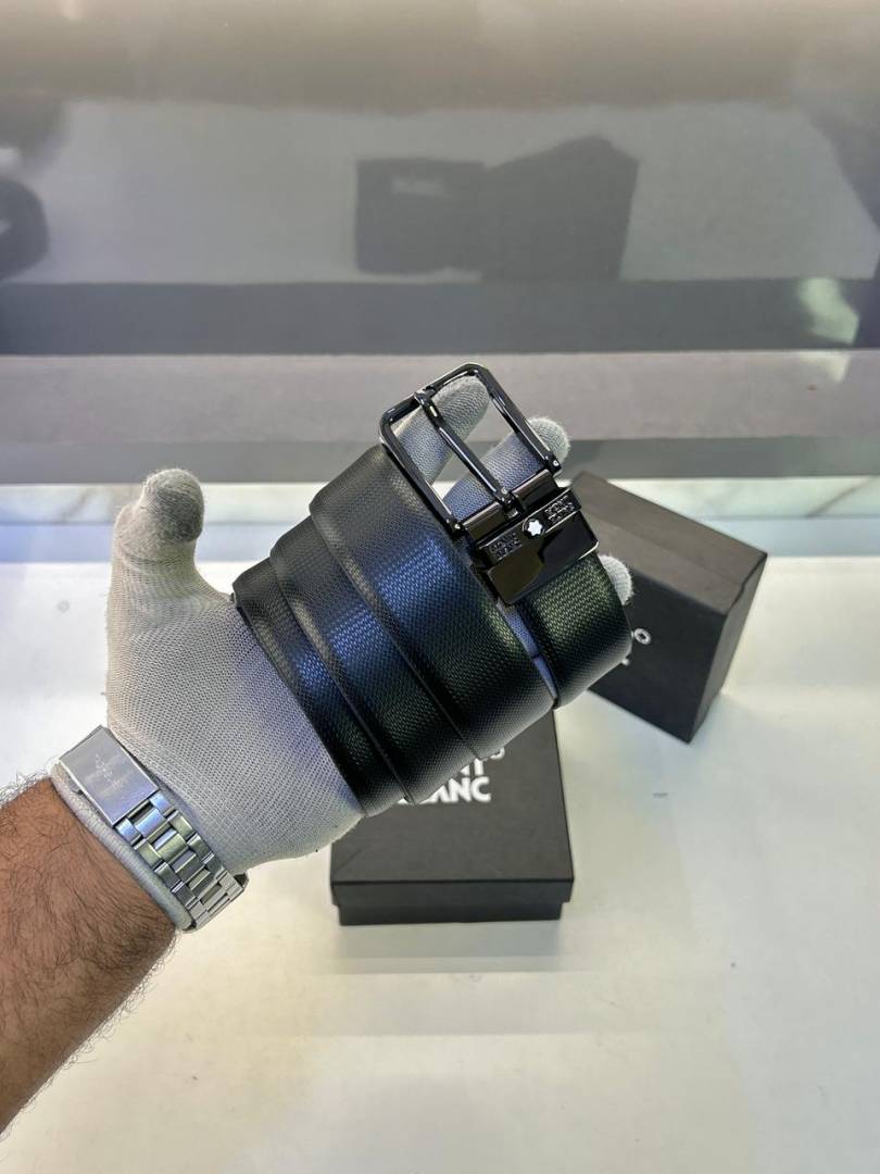 Mont_Blanc Black Glossy Belt Fa 300