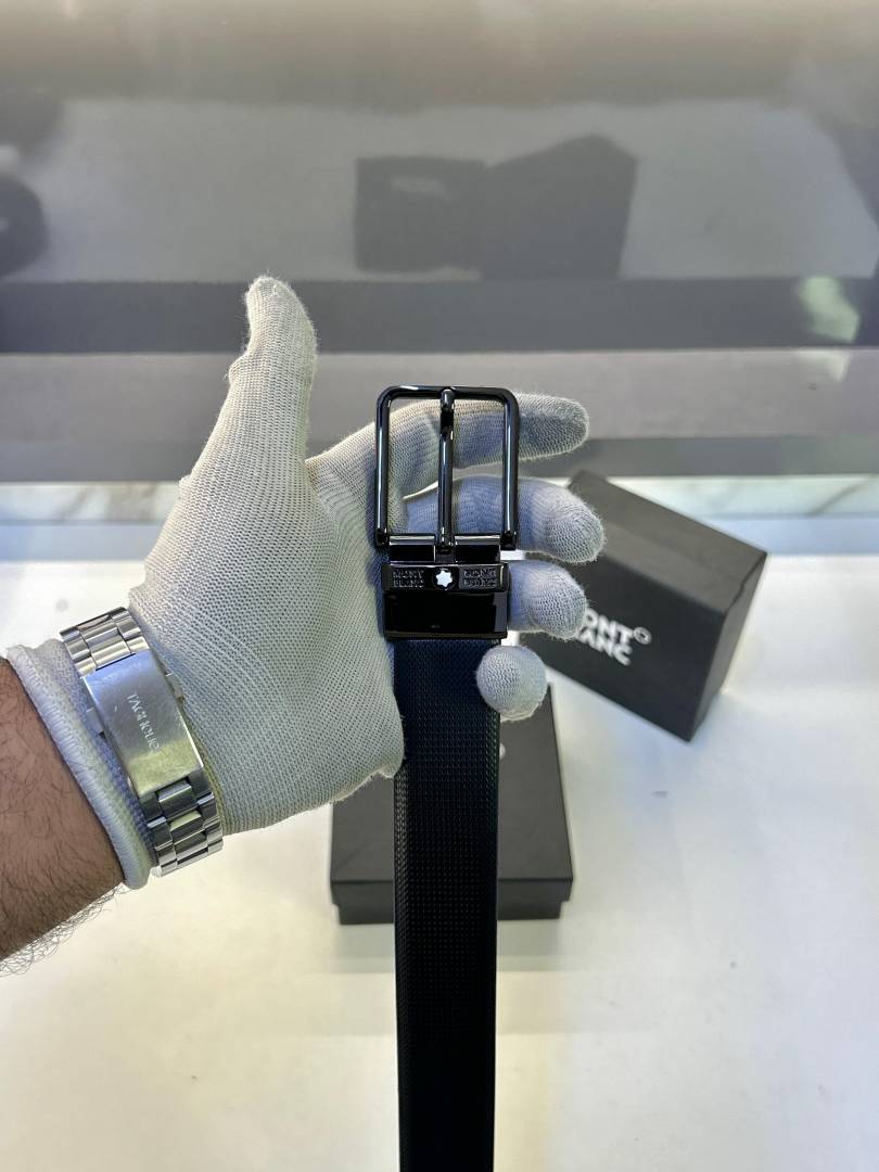 Mont_Blanc Black Glossy Belt Fa 300