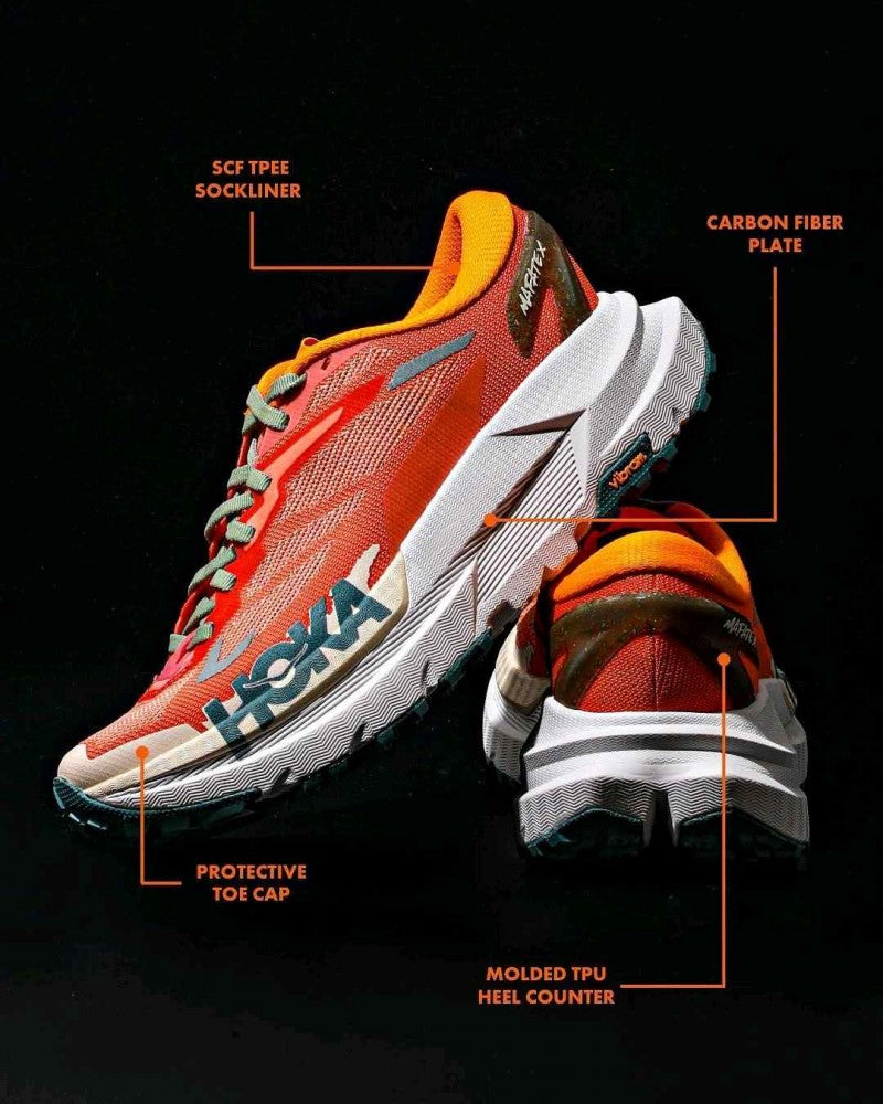 Hoka Mafate X Trail Running Feldspar Mountain Fog