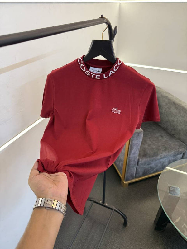 Lacoste Round neck imported tshirt maroon