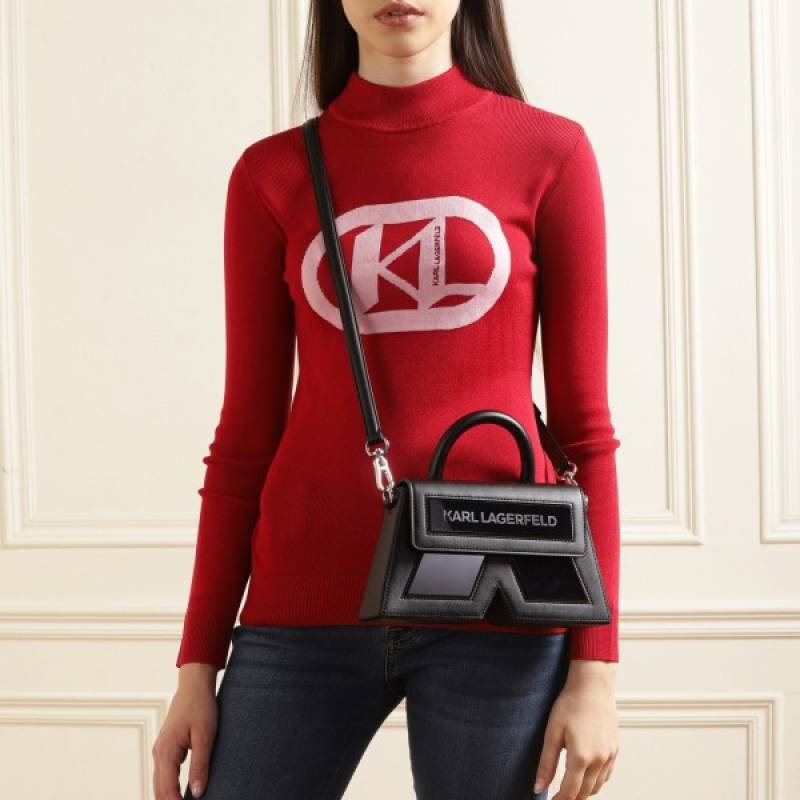 Karl Lagerfeld K IKON Crossbody Shoulder Bag With OG Box & Dust Bag (Black - 921)