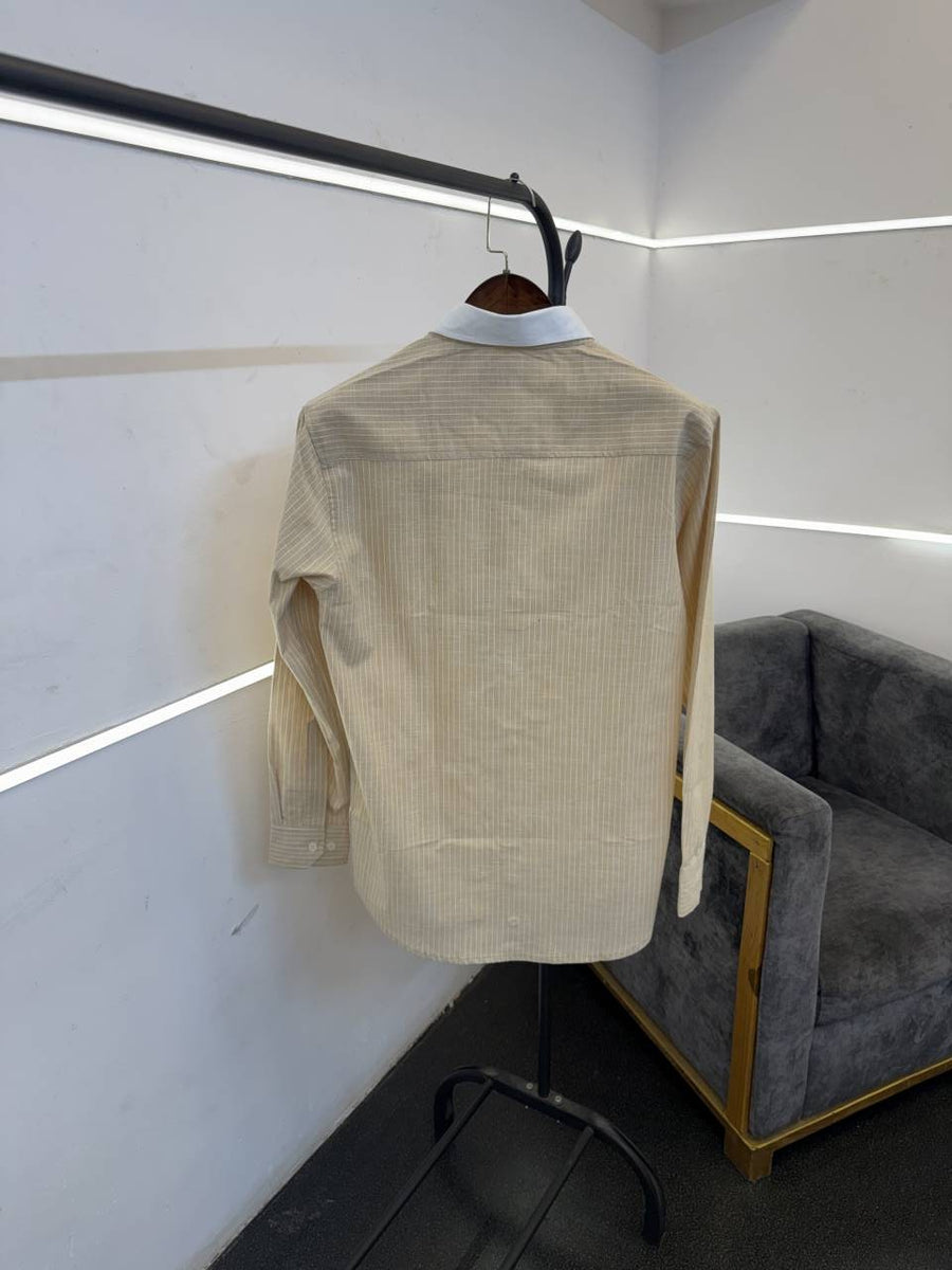 Lacoste imported oxford linen shirt lemon yellow