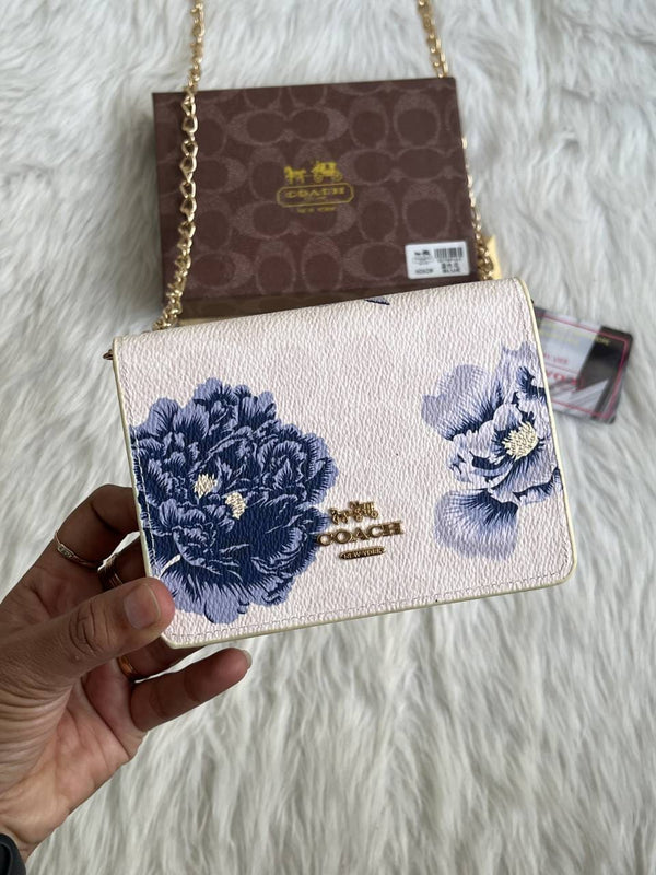 Coach_122_BlueFlower_ChainOnWallet_With_OriginalBox_DustCover_BrandCard