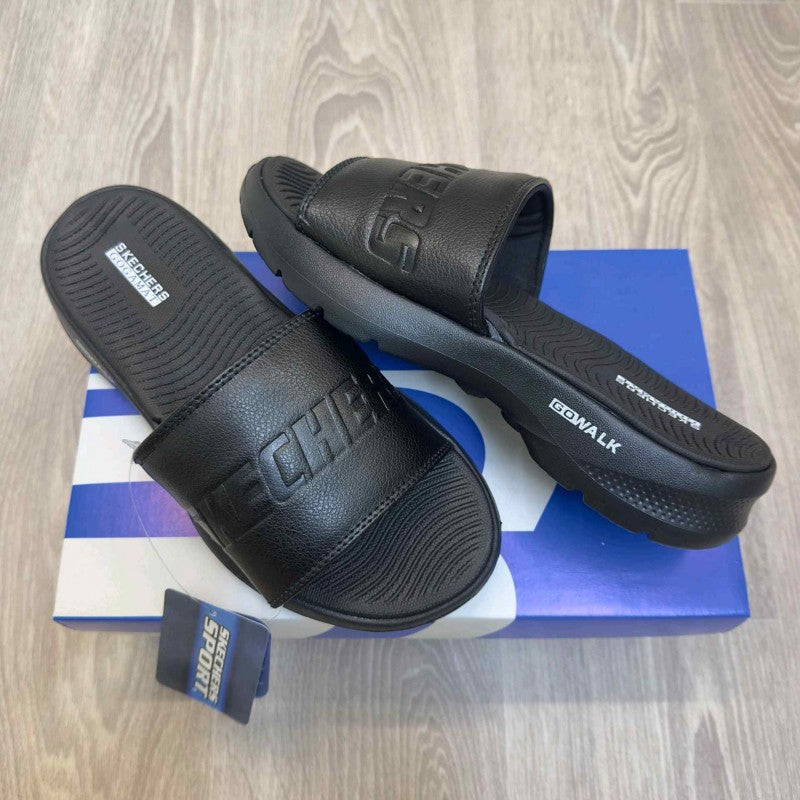 Skechers GOwalk Goga Mat Premium All Black Slides