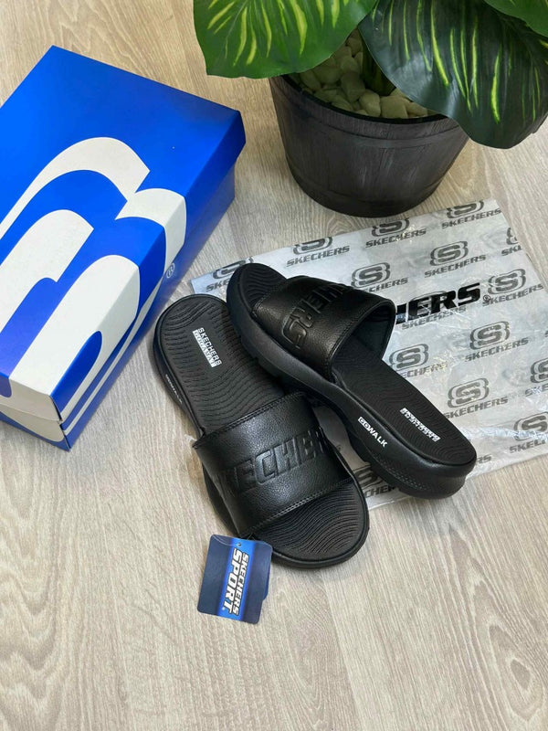 Skechers GOwalk Goga Mat Premium All Black Slides