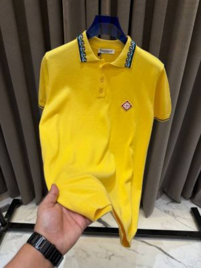Casablanca Chest Logo Polo T-shirt Yellow