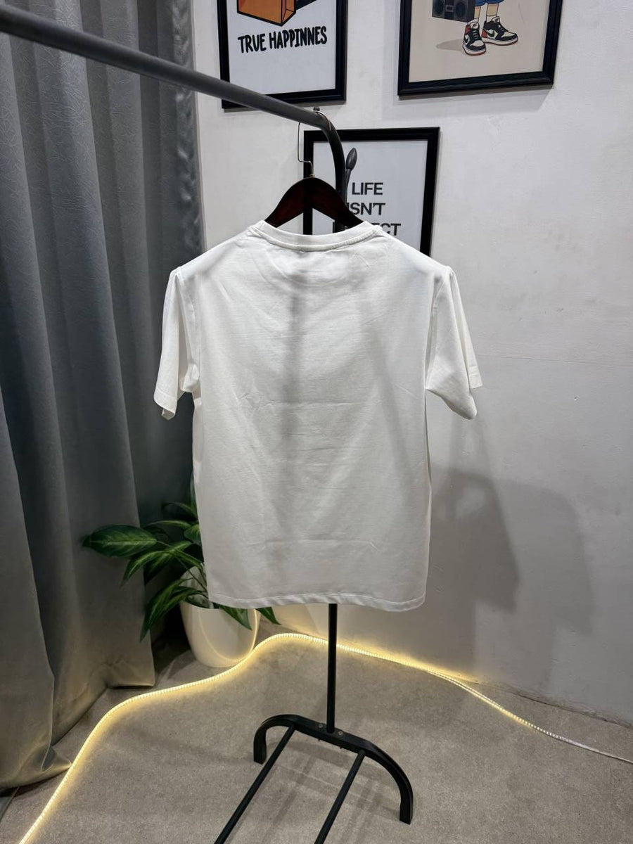Burberry embroidery logo imported round neck tshirt white