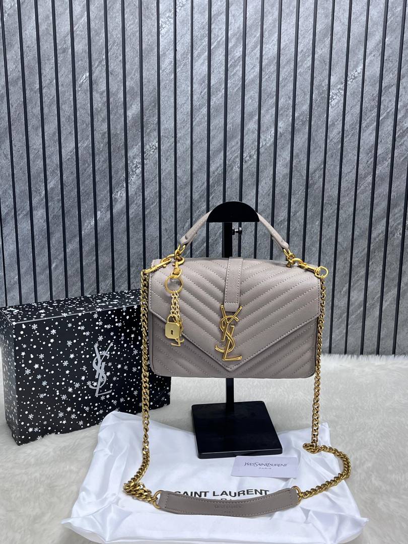 Ysl Collage Black-Silver Medium Shoulder Bag With Original Box & Dust Cover