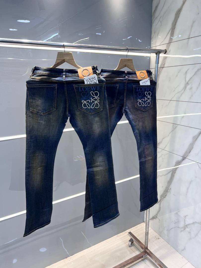 Loewe Blue Shade Premium Imported Stretchable Lycra Fabric Boot Cut Denim with Embroidered Design 2950