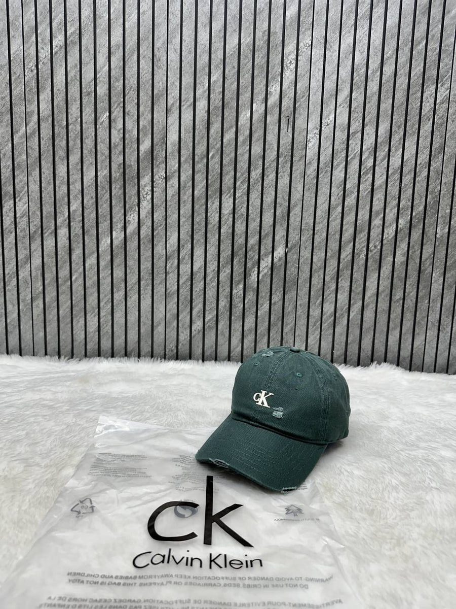Calvin Kline_Green_Forest_Small_Highend_Quality_Front_Logo_Premium_Unisex_Cap_With_Original_Polly_Bag