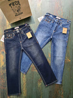 True Religio n Blue Shade Premium Imported Stretchable Lycra Fabric Straight fit Denim with Back Flap pocket Design 3403