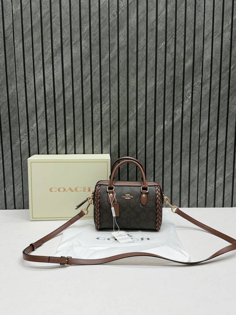 Coach Rowan Mini Braided Crossbody Bag With Original Magnet Box & DustCover Packing