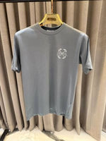 Of white Chest Logo Round Neck T-shirt Grey