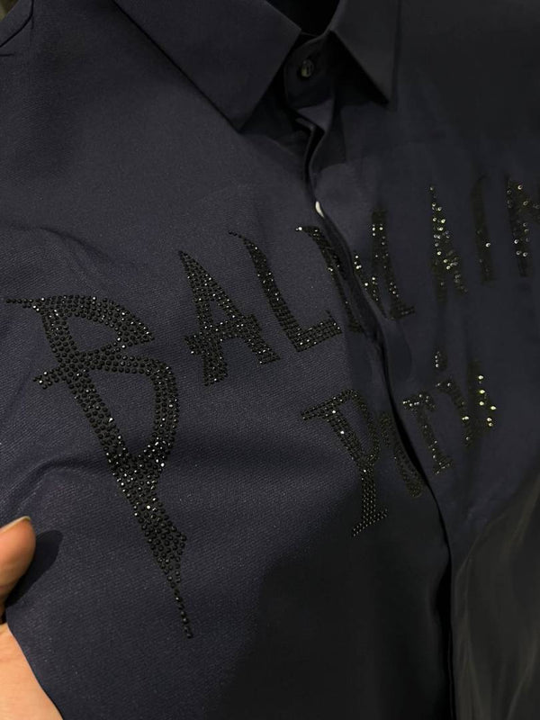 Balmain imported store article diamond china shirt