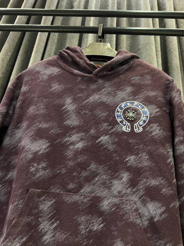 CHROME HEARTS IMPORTED HOODIE STORE ARTICLE PURPLE AND GREY