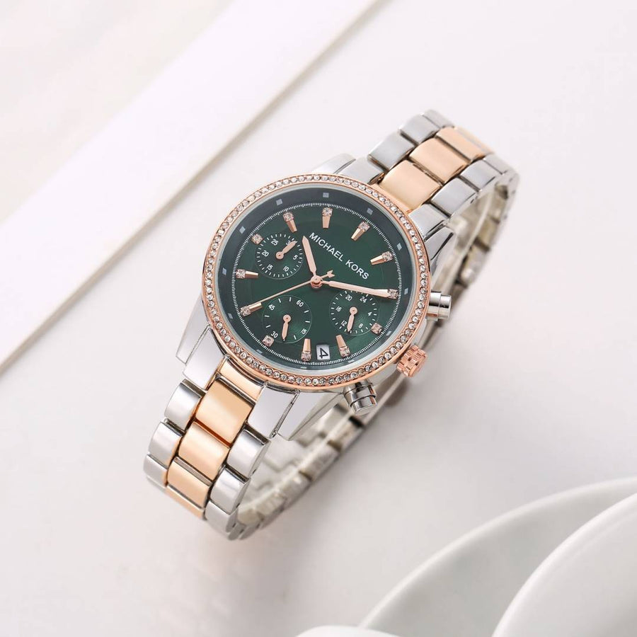 Michael Kors Bryant Chronograph 2Ton-Copper-Green