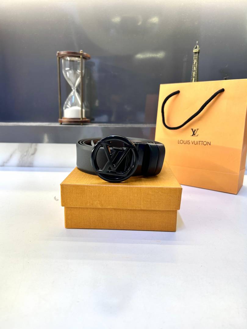 Lv_ Black Reversible Belt Fa 677