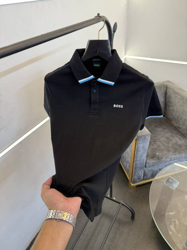 Hugo bos imported polo tshirt black