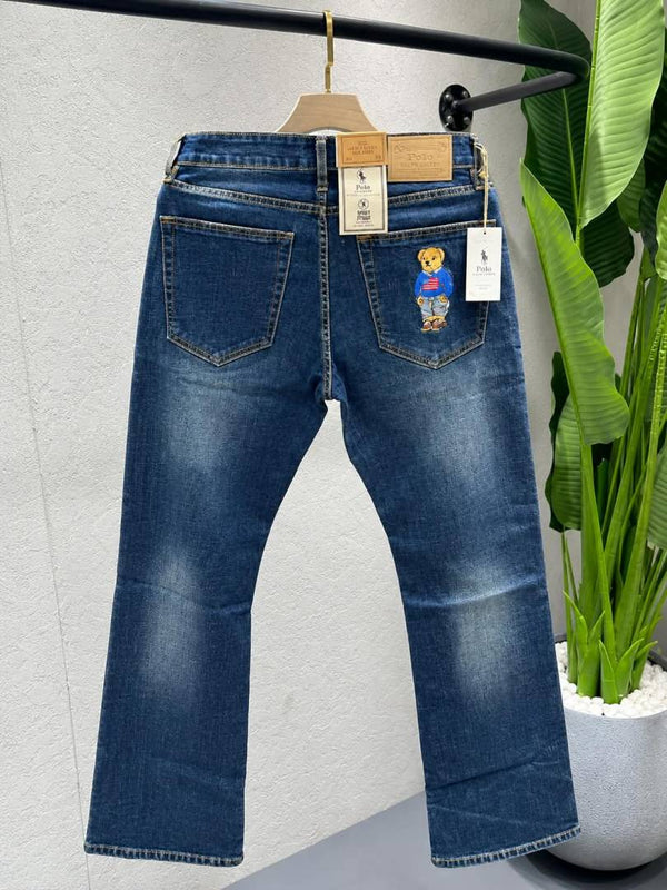 Ralph Lauren Bootcut Premium Imported Fabric Denim With Back Pocket Embroidered Work Logo 4583