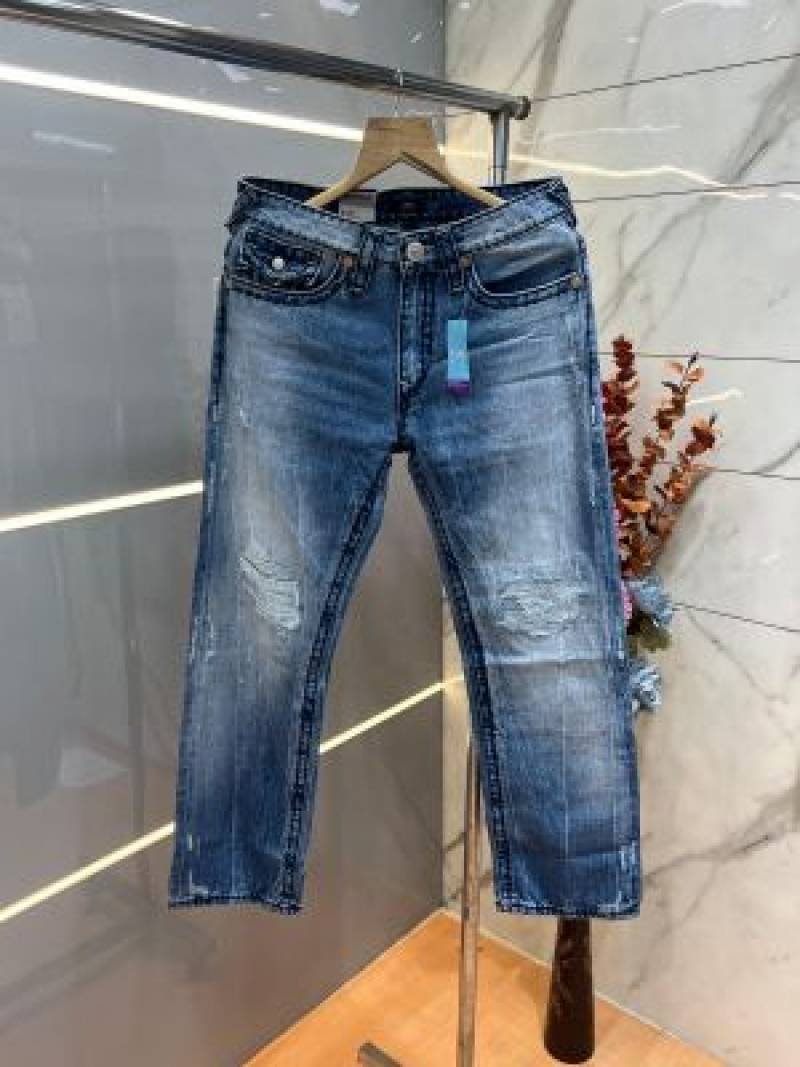 True Religion Straight fit Premium Imported Stretchable Lycra Fabric Denim with Back Pocket Embroidered Design 3948