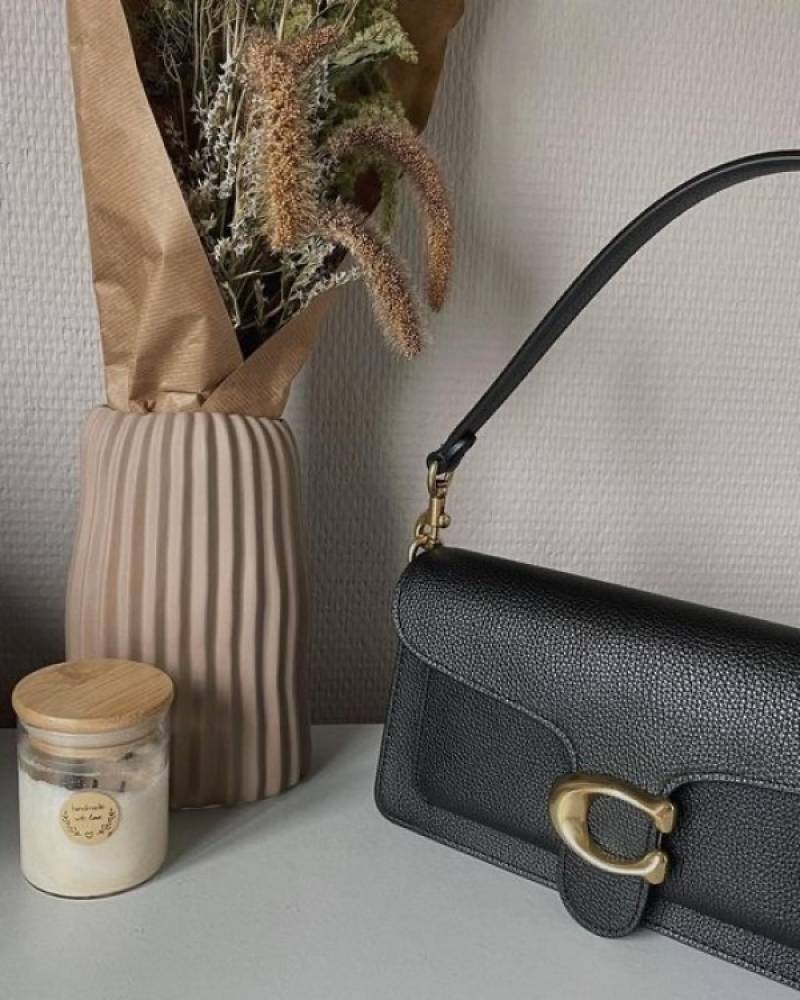 Coach Tabby 26 Exclusive Quality Shoulder Bag With OG Box & Dust Bag & 2 Belts (Black - 1203)