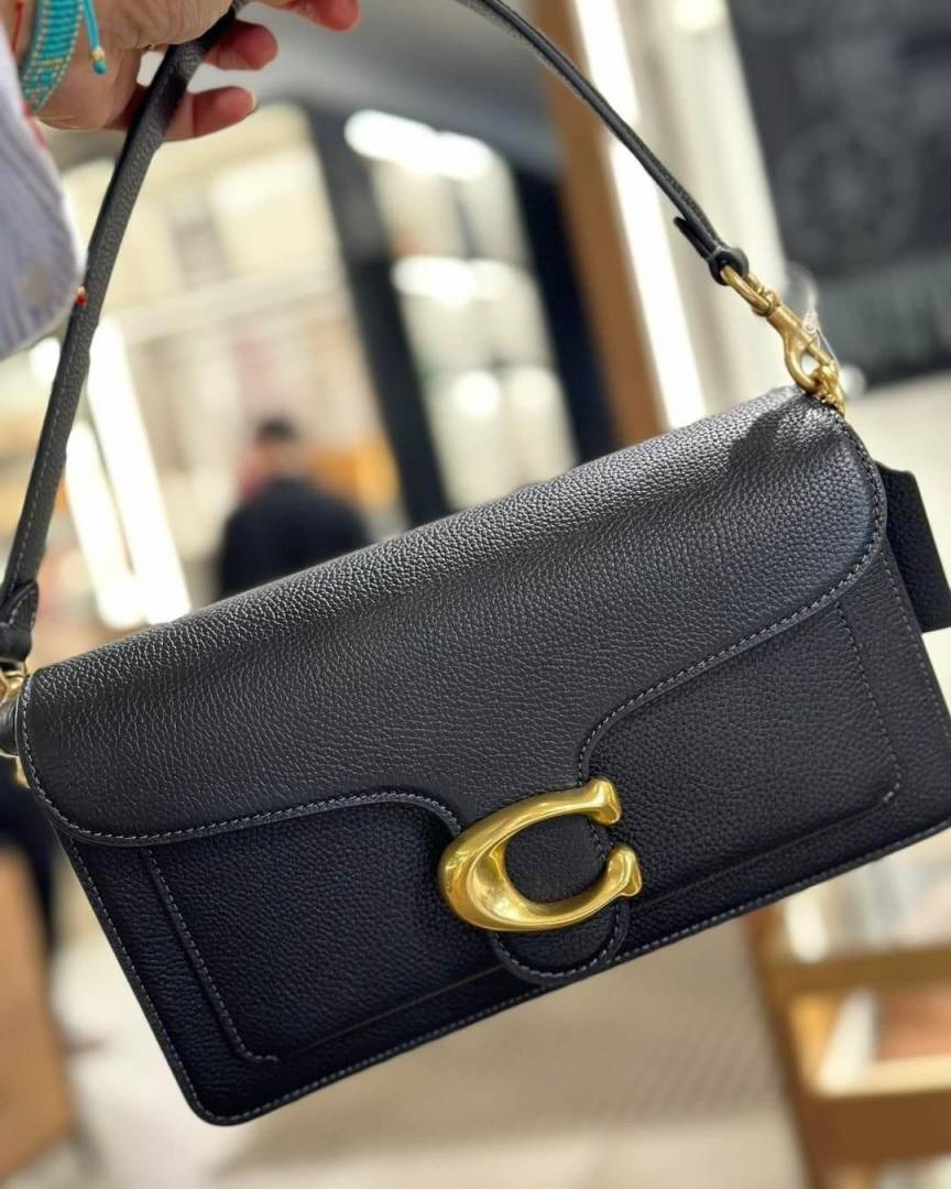 Coach Tabby 26 Exclusive Quality Shoulder Bag With OG Box & Dust Bag & 2 Belts (Black - 1203)