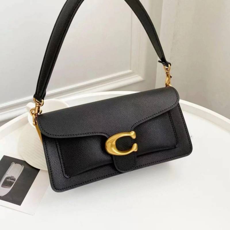 Coach Tabby 26 Exclusive Quality Shoulder Bag With OG Box & Dust Bag & 2 Belts (Black - 1203)