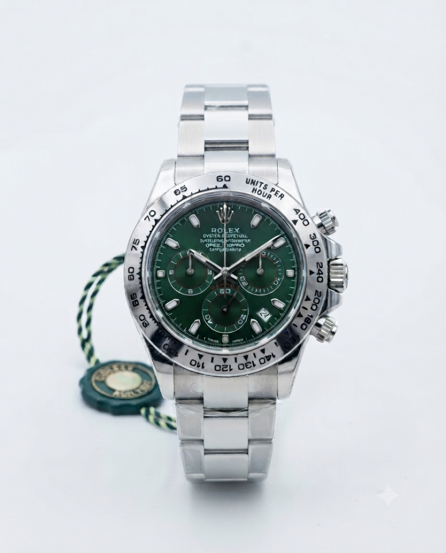 Rolex Daytona chronograph Silver Green Dial