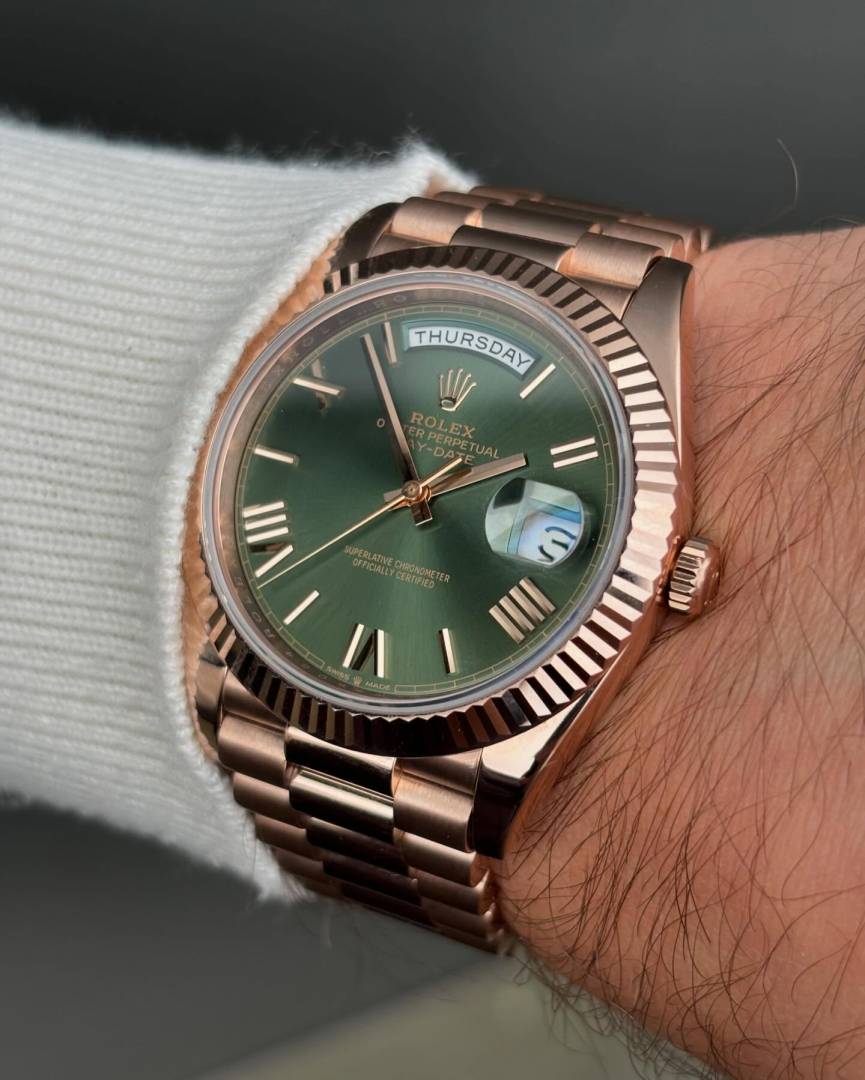 Rolex Oyster Perpetual Day Date 40 Battery Copper Green