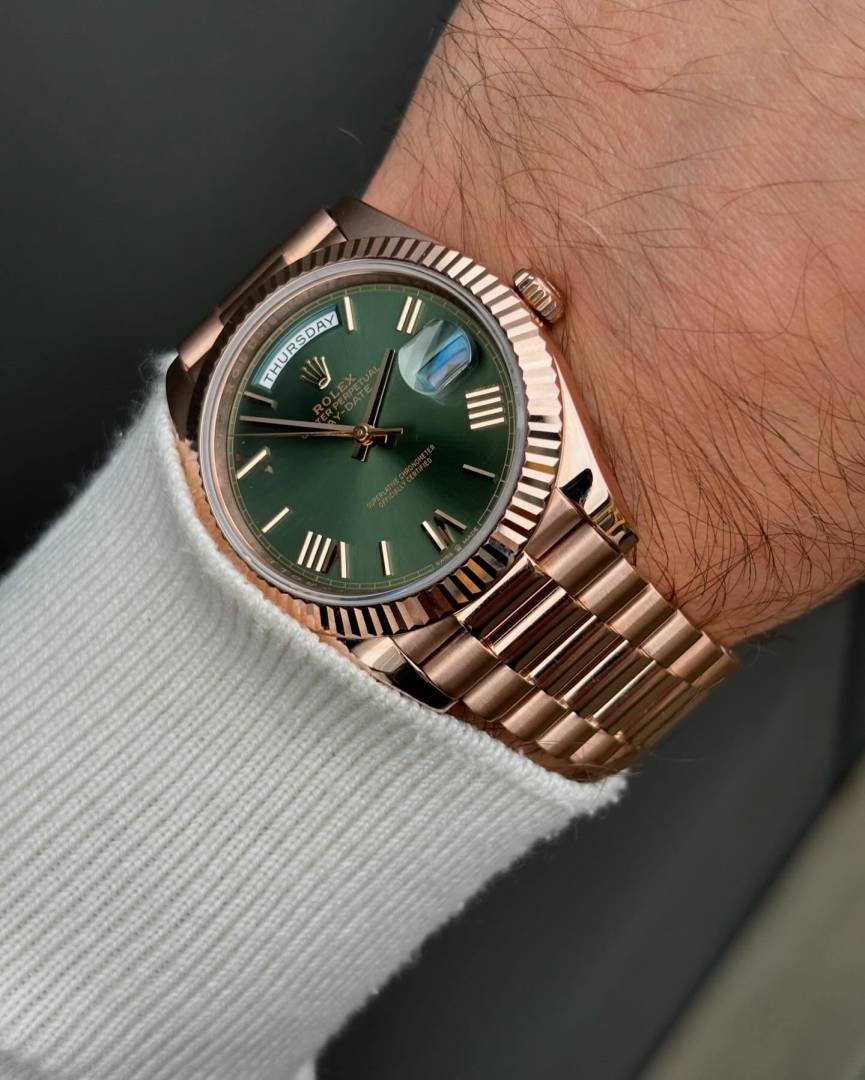 Rolex Oyster Perpetual Day Date 40 Battery Copper Green