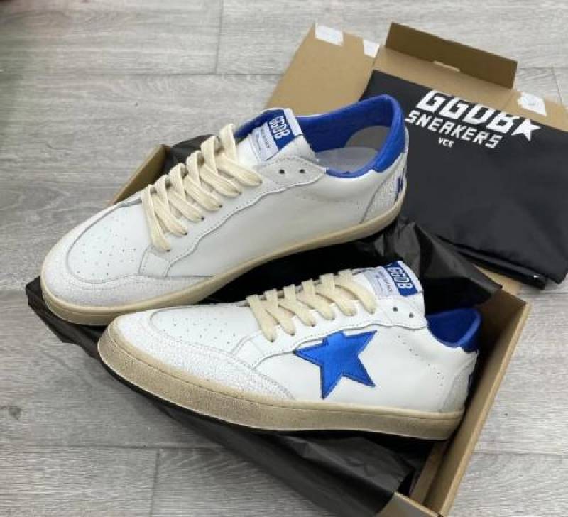 Golden Goose Ball Star Low White Blue PLAIN BOXsale