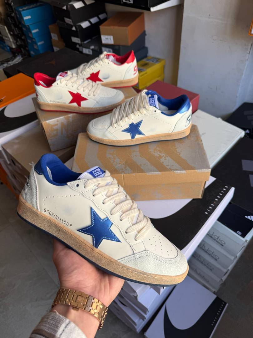 Golden Goose Ball Star Low White Blue PLAIN BOXsale