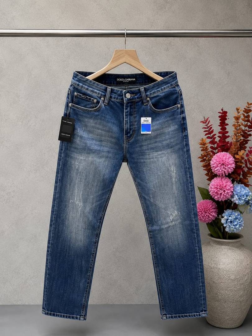 Dolce and Gabban a Green Shade Premium Imported Stretchable Lycra Fabric Straight Fit Denim with Emboss Logo Sale Offer 3496