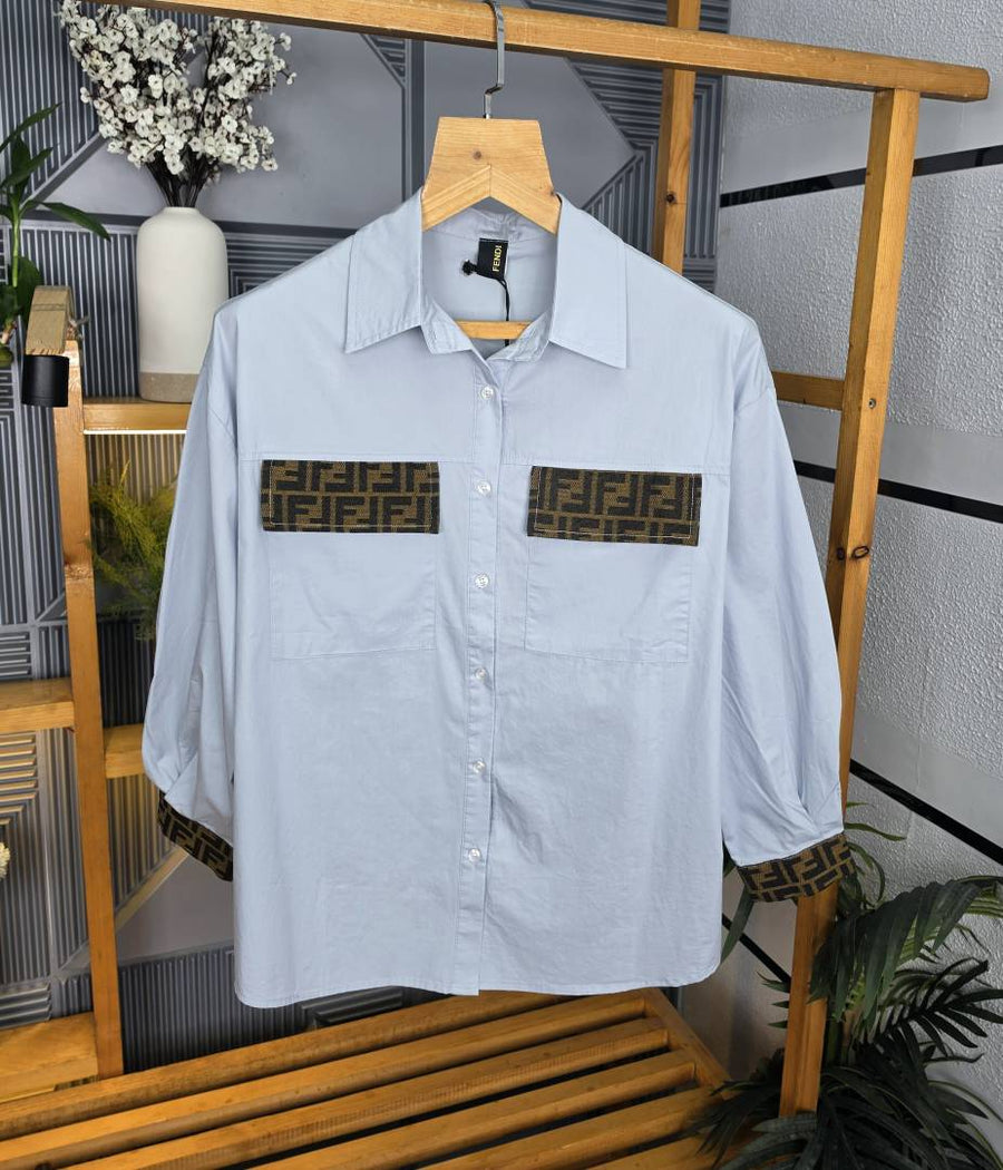 Fen Pocket Logo Shirt Sky S120-SK