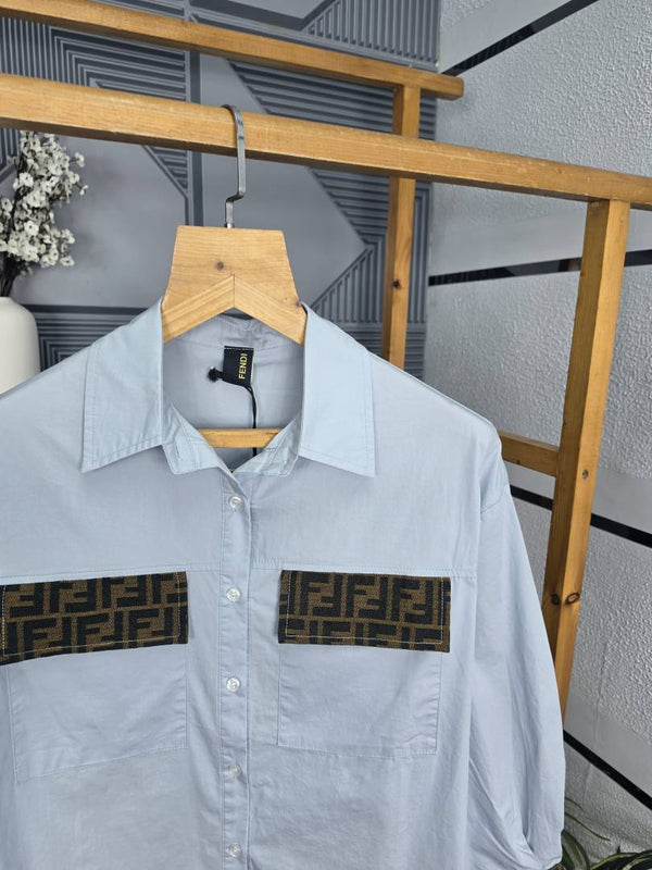 Fen Pocket Logo Shirt Sky S120-SK