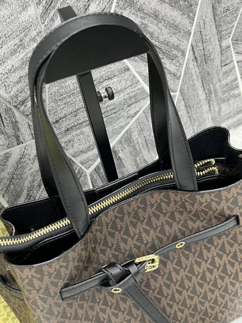 Michael Kors_Emilia_Coffee_Black_Handbag_Medium_With_OriginalBox_Premium