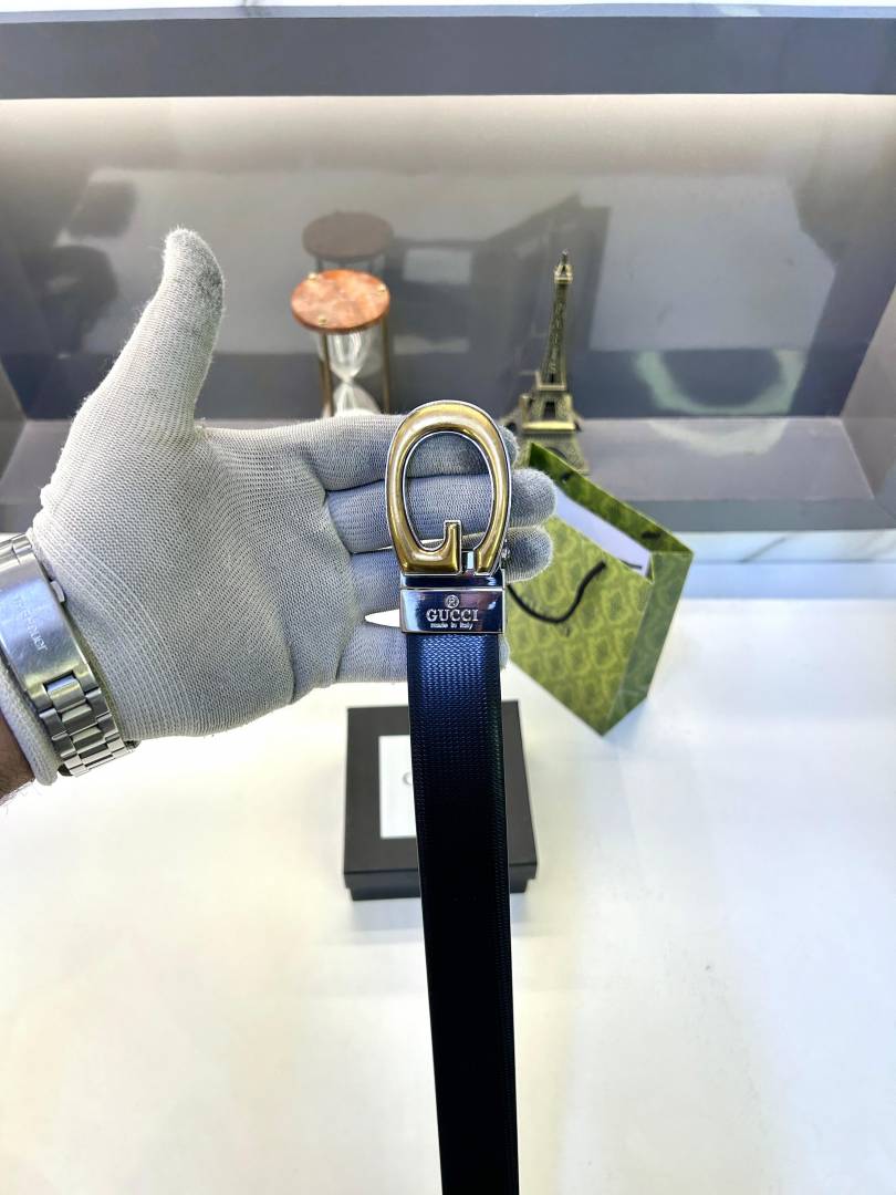 Gucci Golden Silver Reversible Belt Fa 425