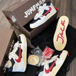 E air jordan 1 x travis scott jumpman jack university red semi ua extra laces n bag