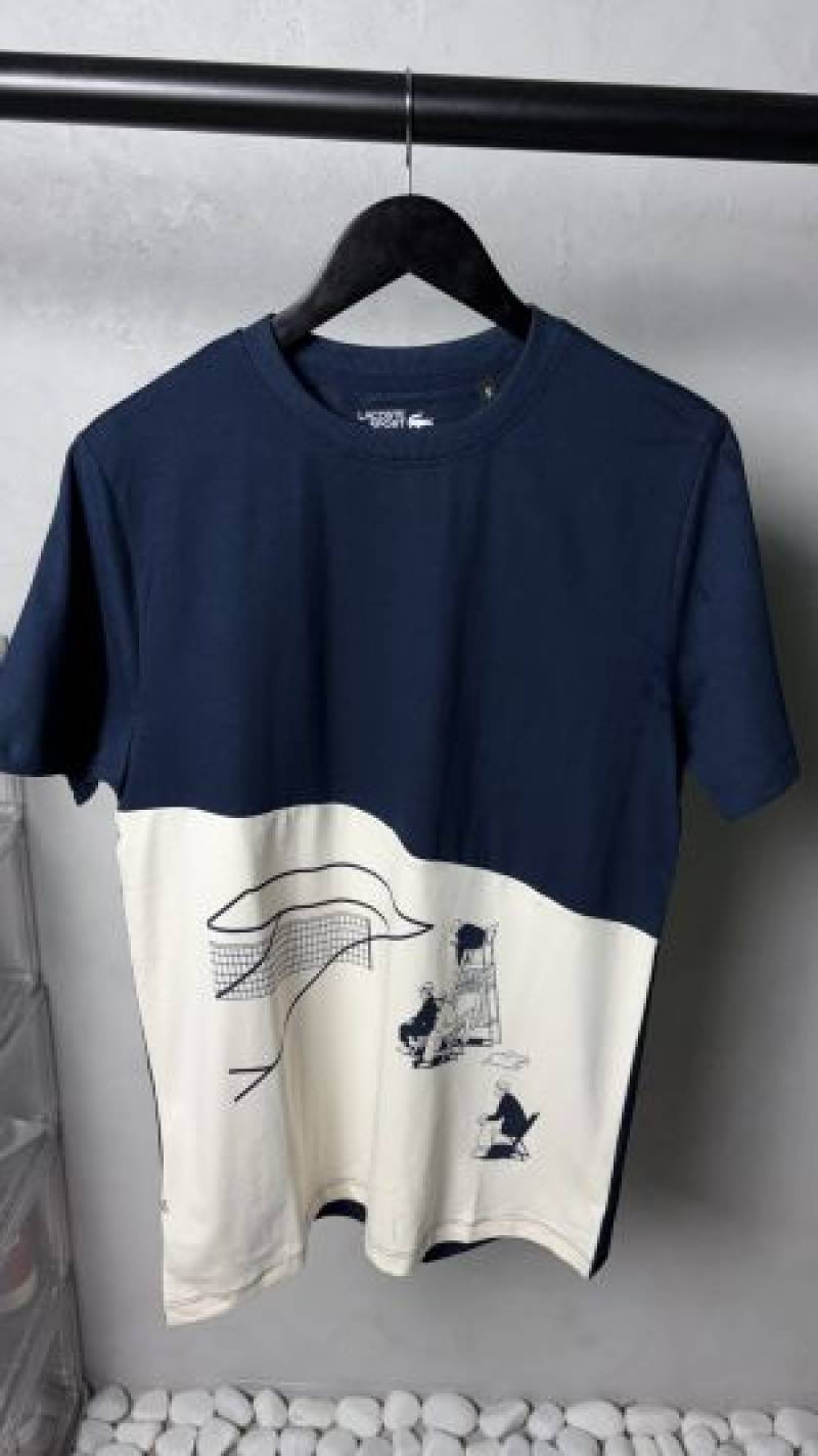 Lacoste Sport Graphic T Shirt Navy. 1236 Sale- offer VS1000