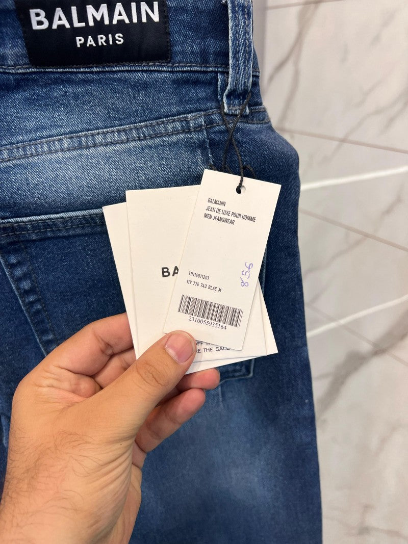 Balmain Premium Straight Fit Denim Blue 856